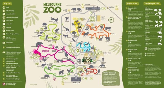 Melbourne dierentuin park plattegrond